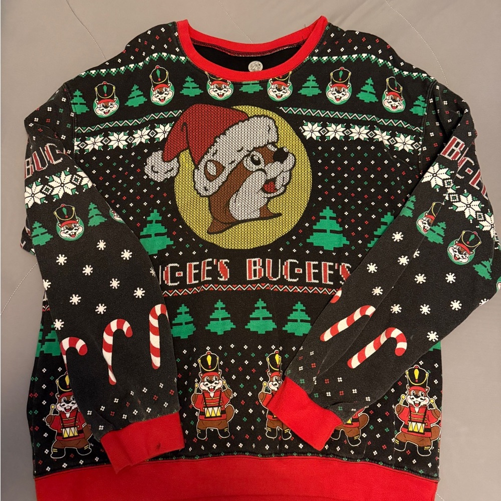 Festive Black and Red Holiday Sweatshirt